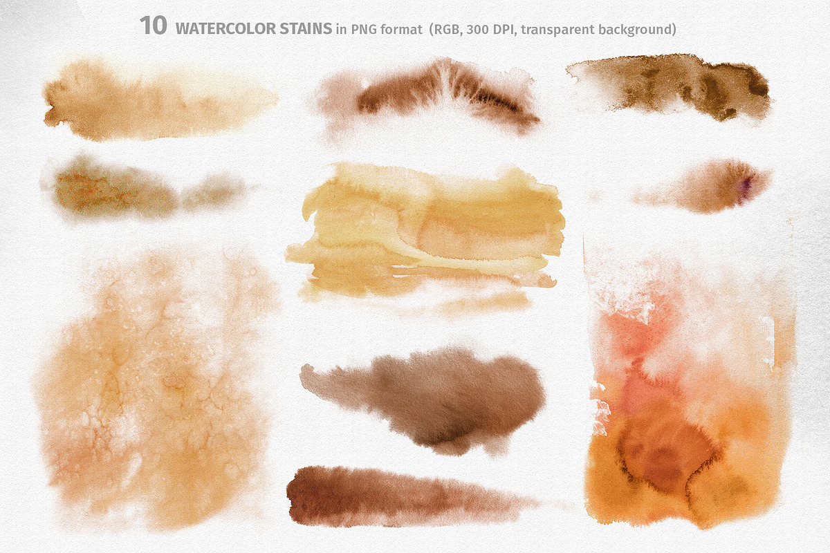 Brown Watercolor Set, a Texture Graphic by LeiaSW (Photo 6 of 6)