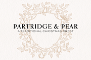 Partridge & Pear | Christmas Crest, a Seasonal Illustration by The Happy Ginger Co. (Thumbnail 1 of 4)