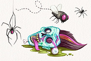 Watercolor Zombie Heads, an Illustration by Dapper Dudell (Thumbnail 4 of 4)