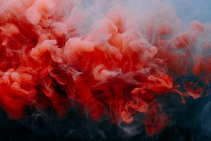 Paint vapor dye mist fume splash red smoke water