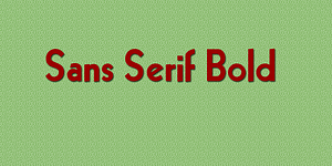 Sans Serif Bold