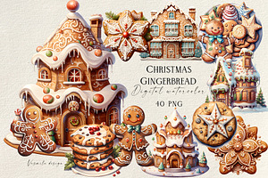Christmas Gingerbread Clipart, a Food Illustration by Vasmila