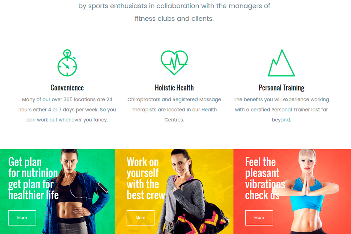 Fitness & Club WordPress Theme, a WordPress Template by Visualmodo (Photo 3 of 17)