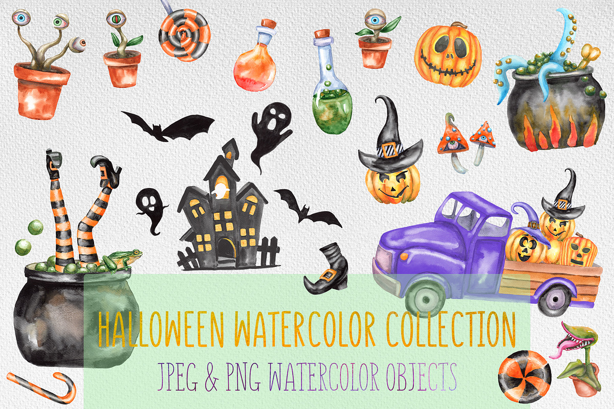 Watercolor Halloween set, an Object Illustration by Olha's watercolor (Photo 1 of 10)