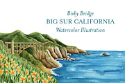 Bixby Bridge Big Sur Illustration, an Illustration by Lavender And Sea (Thumbnail 1 of 2)