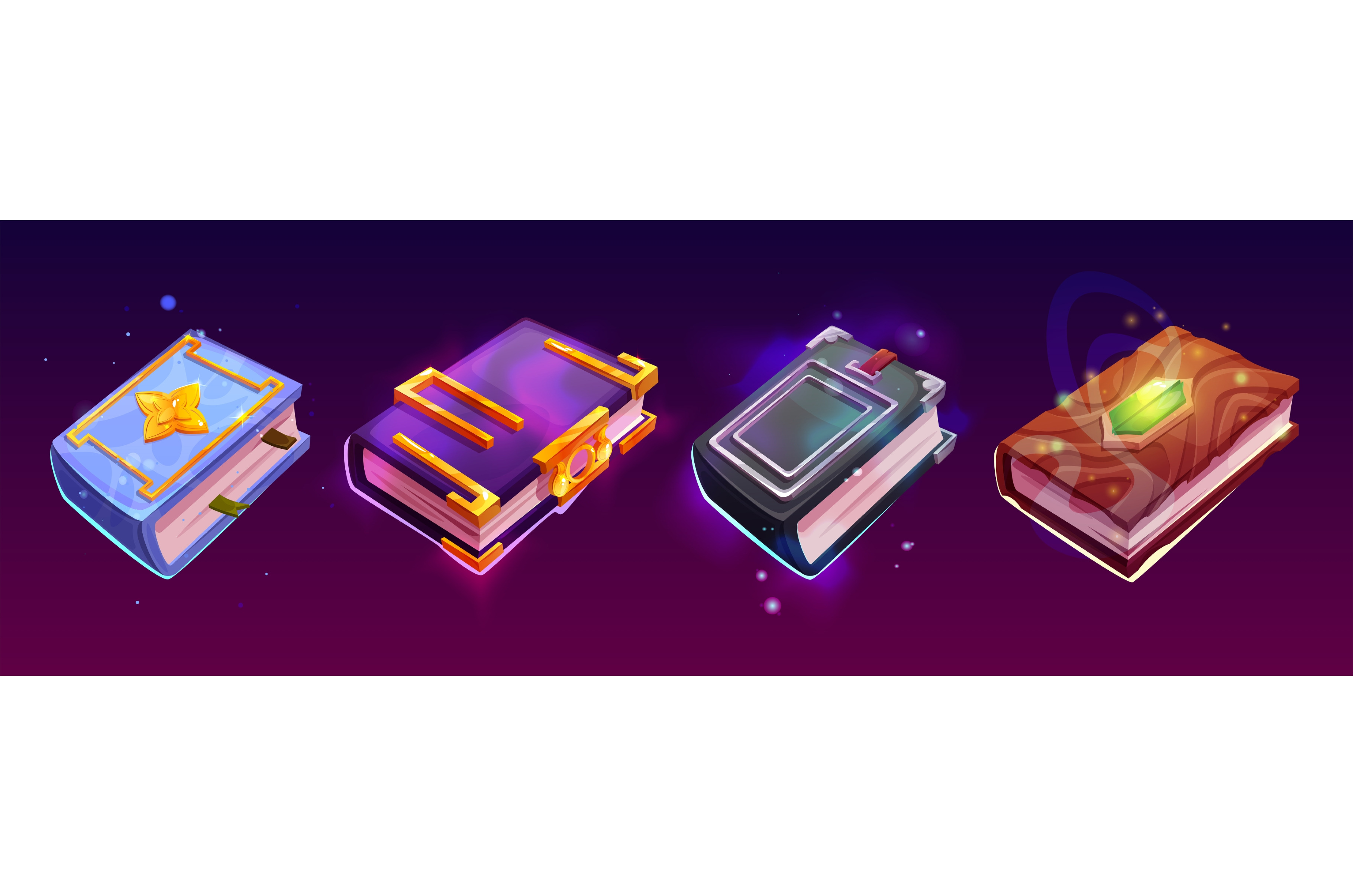 Old fantasy magic book game icon ui, an Object Illustration by art PVP ...