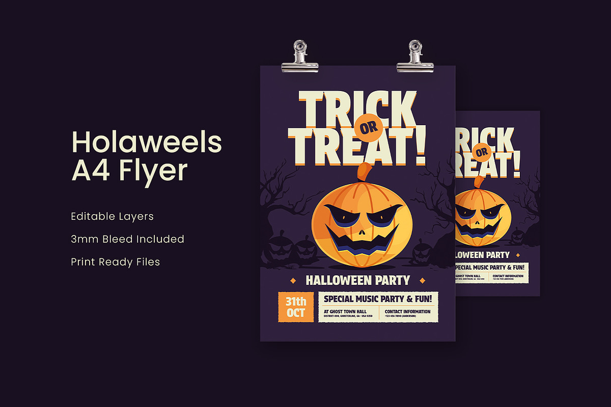 Holaweels - Halloween Party Flyer, a Flyer Template by Poetjoek Creative (Photo 1 of 3)