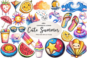 Abstracts Cute Summer Clipart, an Illustration by CreationArt