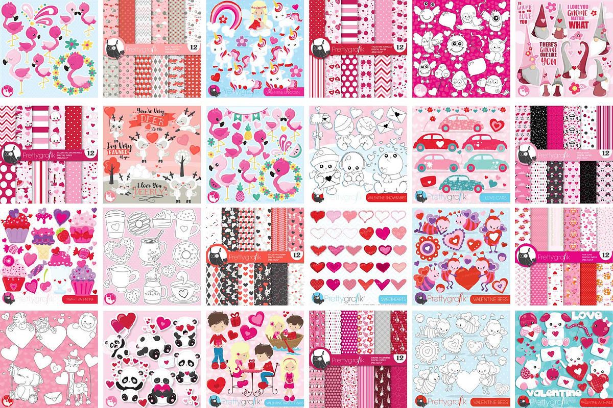 Mega Valentine graphics bundle, an Illustration by PrettyBundles (Photo 4 of 5)