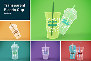 Transparent Plastic Cup Mockup