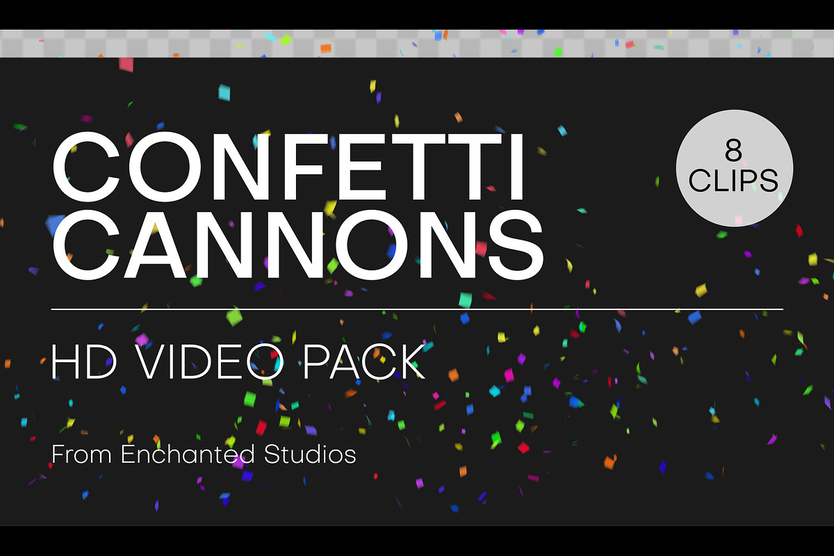 Confetti Cannon Video Overlay Pack, a Background Graphic by Enchanted Studios (Photo 1 of 5)