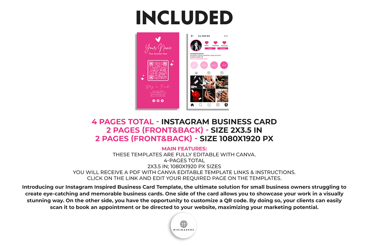 Instagram Business Card Template, a Business Card Template by Nina Shaw (Photo 3 of 10)