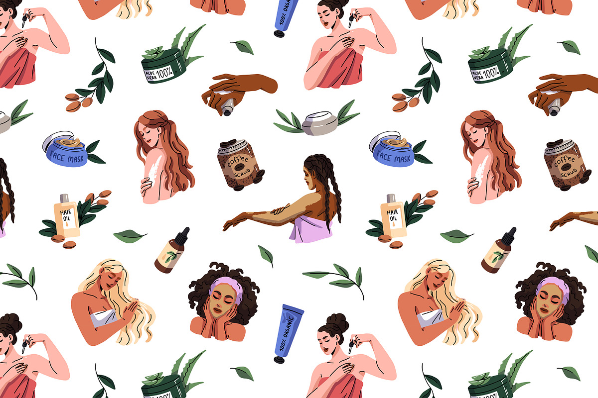 Women use beauty cosmetics set, a Person Illustration by PaperTrident (Photo 8 of 8)