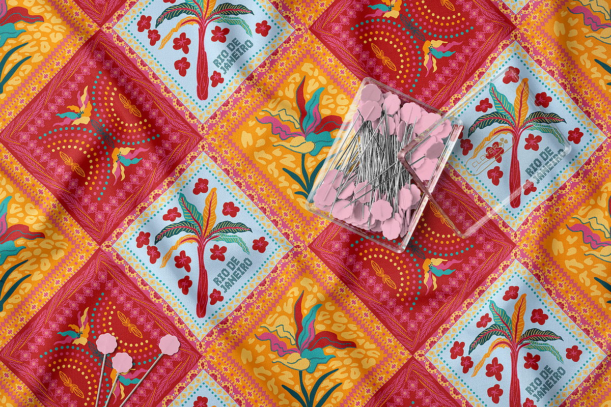 Patchwork Tropical Floral Pattern, a Pattern Graphic by StudioGlouna (Photo 3 of 9)