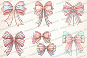 Pastel Kawaii Christmas Bow Clipart, an Illustration by DreamCafeArt (Thumbnail 7 of 8)
