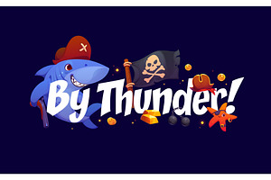 By thunder pirate quote, an Object Illustration by Vector Tradition
