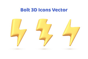 Bolt 3D Icons Vector