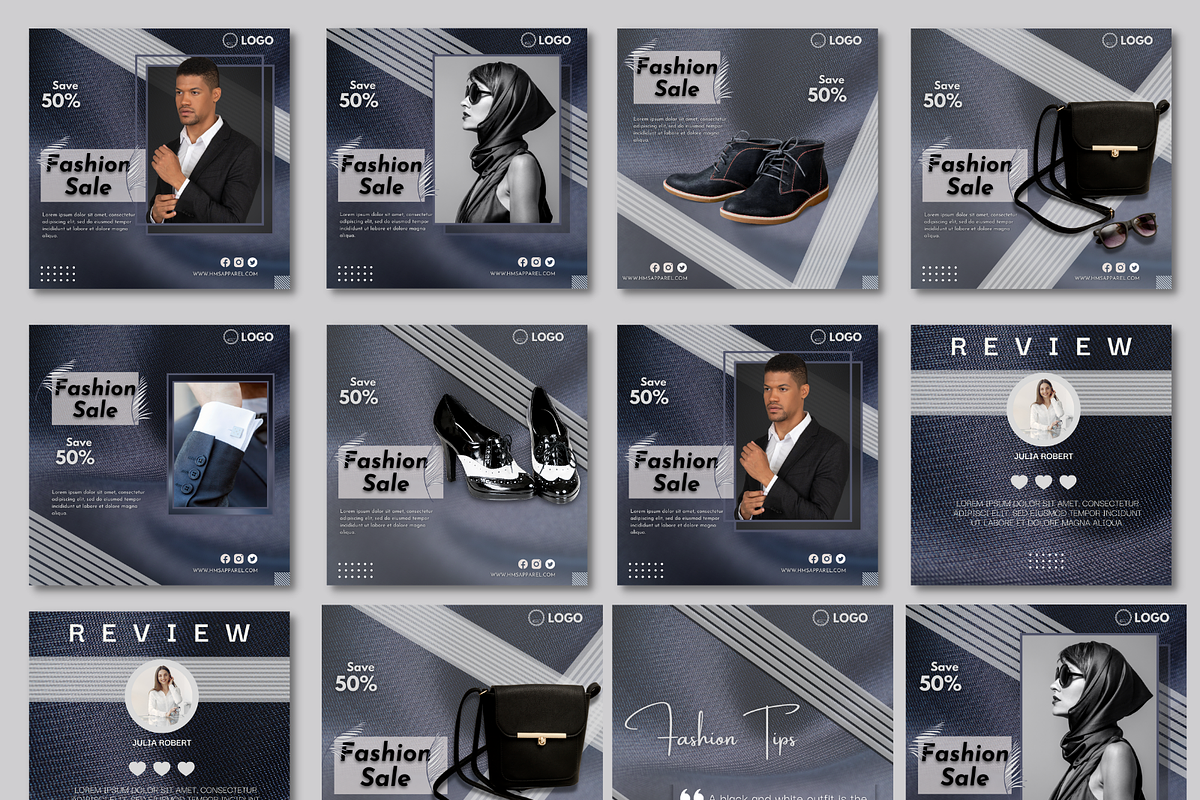 Instagram Elegant Fashion Templates, a Social Media Template by Qamso Designs (Photo 2 of 2)