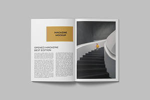 Cover And Opened Magazine Mockup