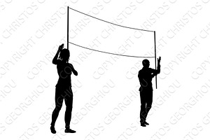 Banner Silhouette Protestors at, a Person Illustration by Christos Georghiou