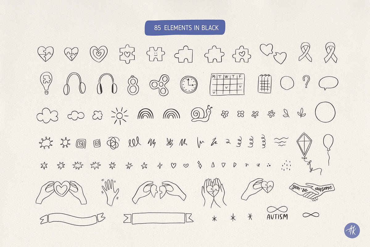Autism Awareness Hand Drawn Set, an Object Graphic by Alena Koval (Photo 7 of 11)