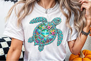 Rhinestone Sea Turtle Summer Beach, a Seasonal Illustration by Sublimation Artist (Thumbnail 6 of 9)