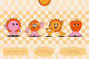 Retro stickers - vector elements, a Background Graphic by venimo (Thumbnail 3 of 9)