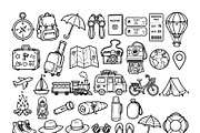 Set of travel outline doodle signs, a Transportation Illustration by Voodz_shop (Thumbnail 3 of 3)