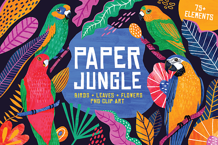 Paper Jungle Illustration Collection, an Animal Illustration by rouxsupplyco