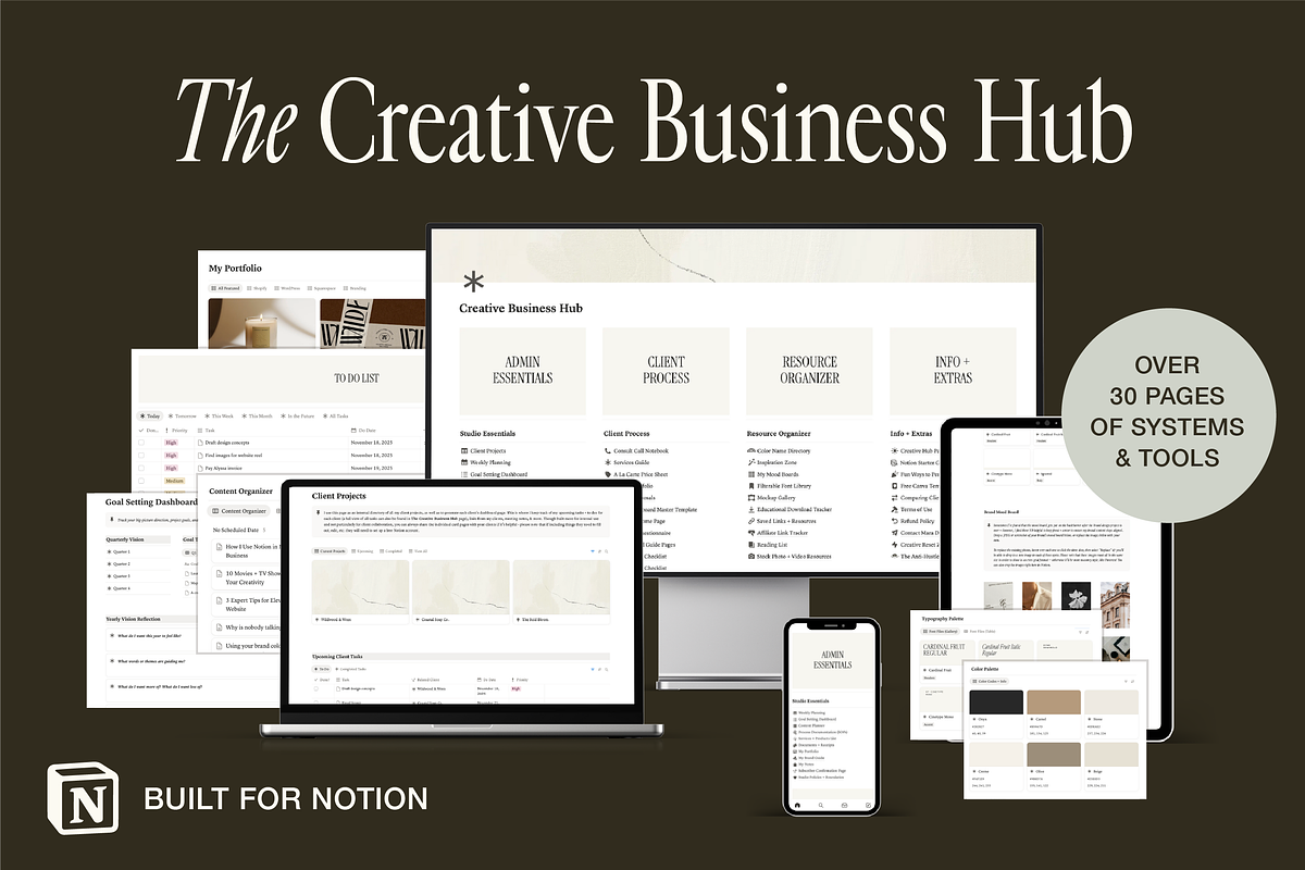 Creative Business Hub for Notion, a Marketing Template by MARA Design Co. (Photo 1 of 17)