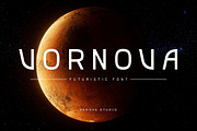 Vornova Futuristic Font, a Script Font by Vadovastd (Thumbnail 1 of 8)