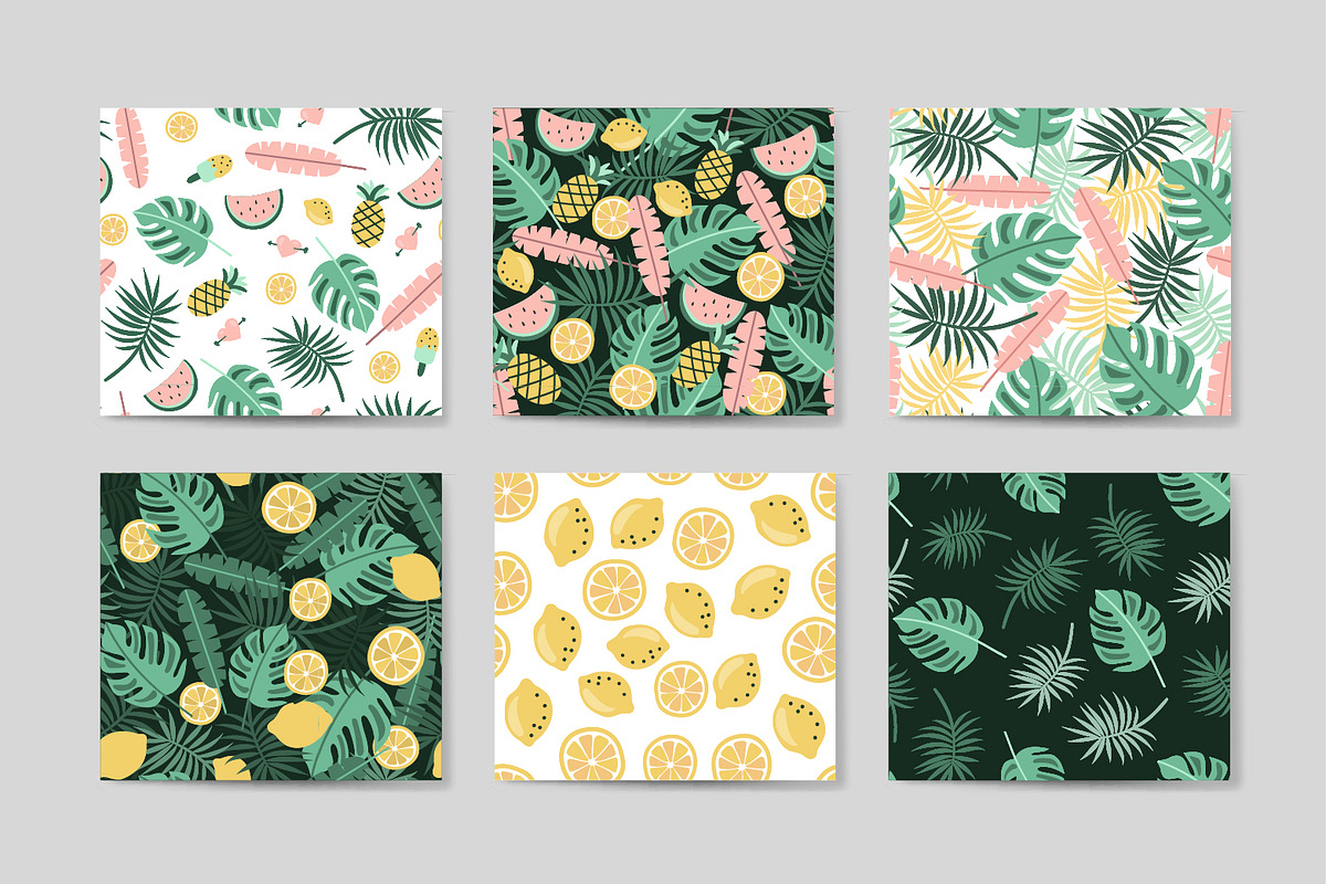 Vector summer set, 6 vector seamless, a Pattern Graphic by Olena Halahan (Photo 2 of 6)
