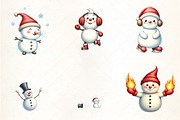 Funny Christmas Snowman Clipart, an Illustration by CrexoraLab (Thumbnail 4 of 5)