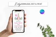 Baby Shower Pink Bunny Invitation, an Invitation Template by SvetaArtStore (Thumbnail 2 of 6)