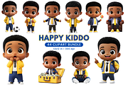 Happy Kiddo Boy Clipart Bundle, a Person Illustration by ninakosh (Thumbnail 1 of 10)