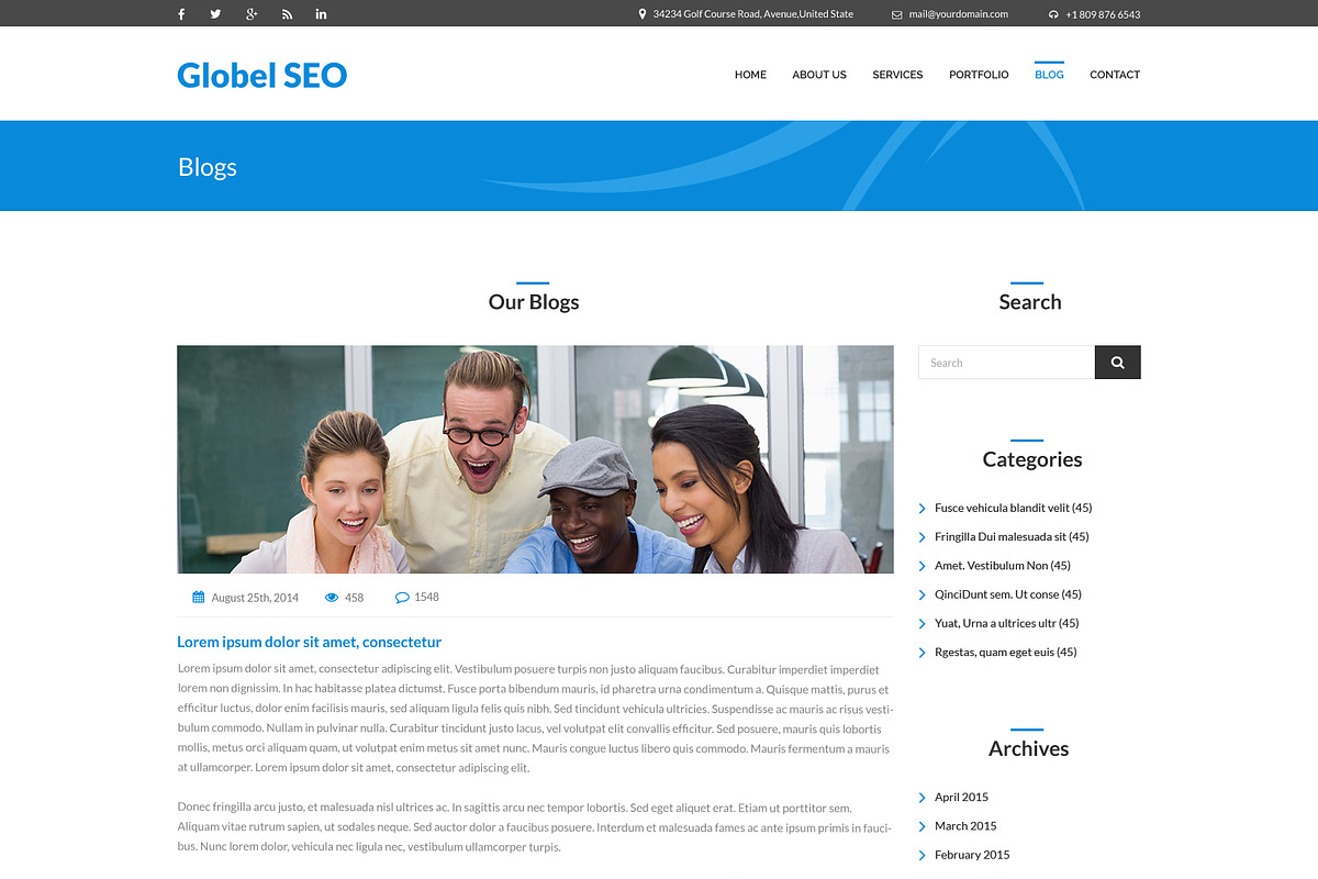 Globel SEO PSD Website Template, a Websites & App Template by WebbyTemplates (Photo 7 of 8)