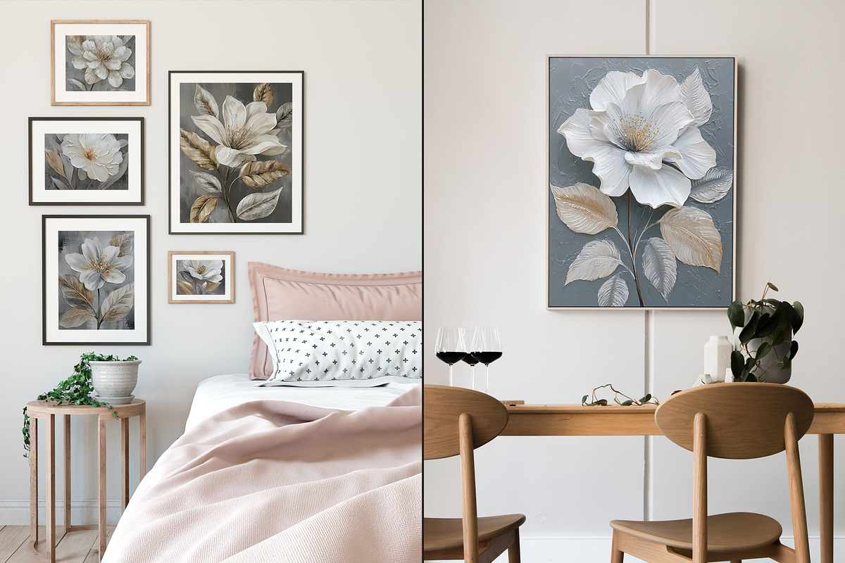 Luxe White Oil Floral Illustration, a Decorative Illustration by Housui Patterns (Photo 15 of 17)
