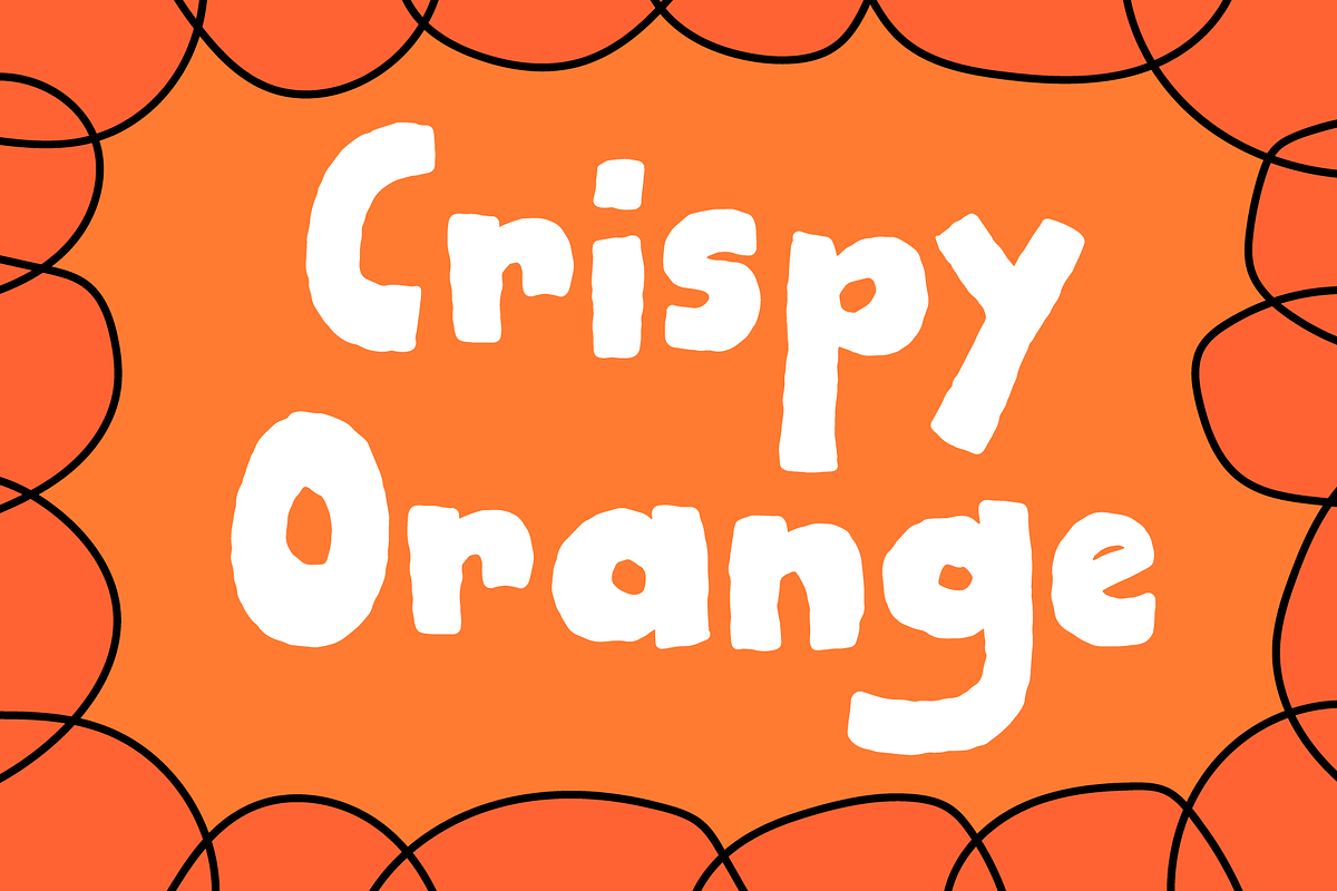 Crispy Orange font, a Sans Serif Font by pizzadudedotdk (Photo 1 of 4)