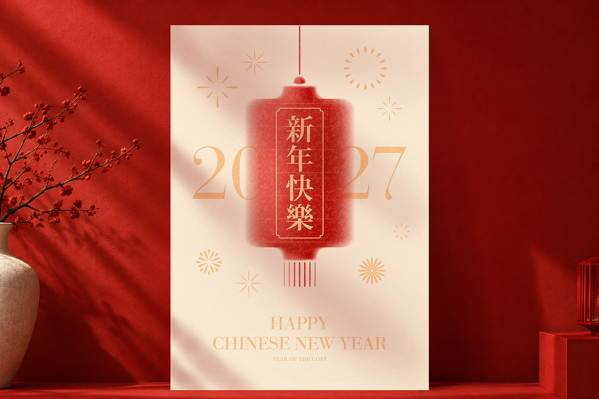 Chinese New Year 2027 Greeting Cards, a Decorative Illustration by Andrey Yaroslavtsev (Photo 3 of 9)