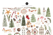Watercolor Christmas-TINY VILLAGE, a Decorative Illustration by Beigetime (Thumbnail 3 of 10)