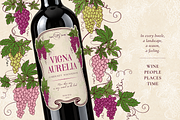 Vintage Grape Vector set Wine Labels, a Food Illustration by Neliakott ♥ (Thumbnail 8 of 10)