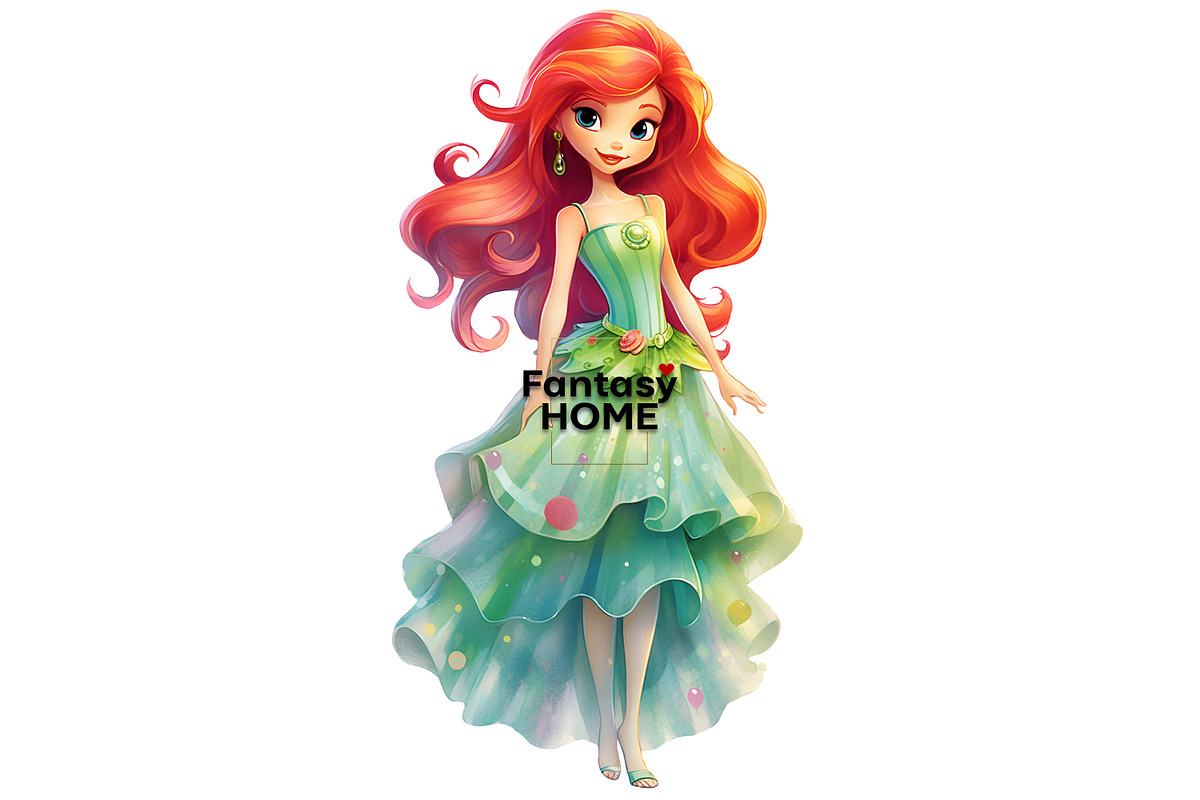 Little princess mermaid cliparts, an Object Graphic by JuliaStarArt-FantasyHome (Photo 6 of 8)