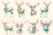 Victorian  Christmas deer , Clipart, an Animal Illustration by Hello My Print (Thumbnail 8 of 10)