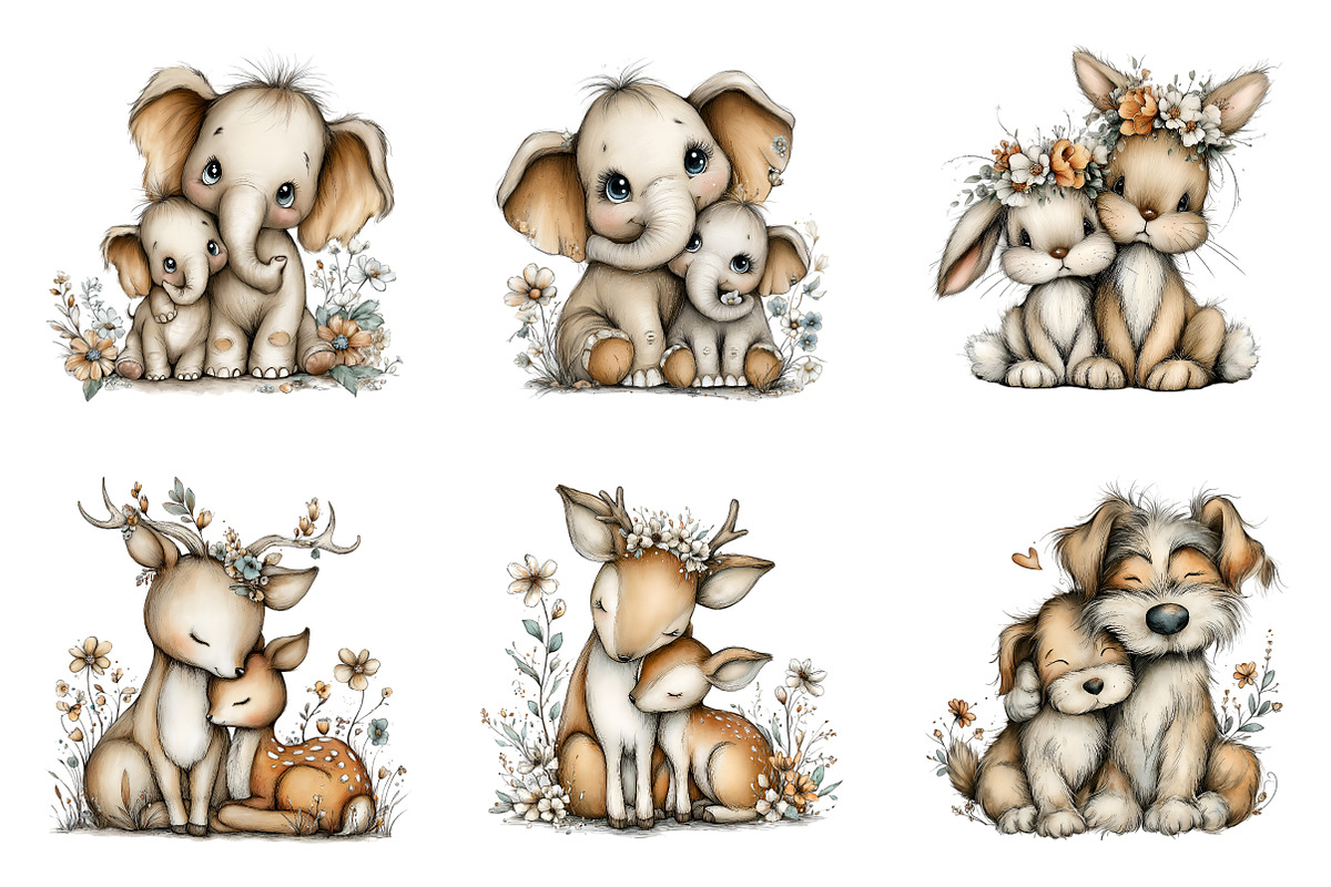 Whimsical Father's Day Animals PNG, an Illustration by SinaCreation (Photo 3 of 9)