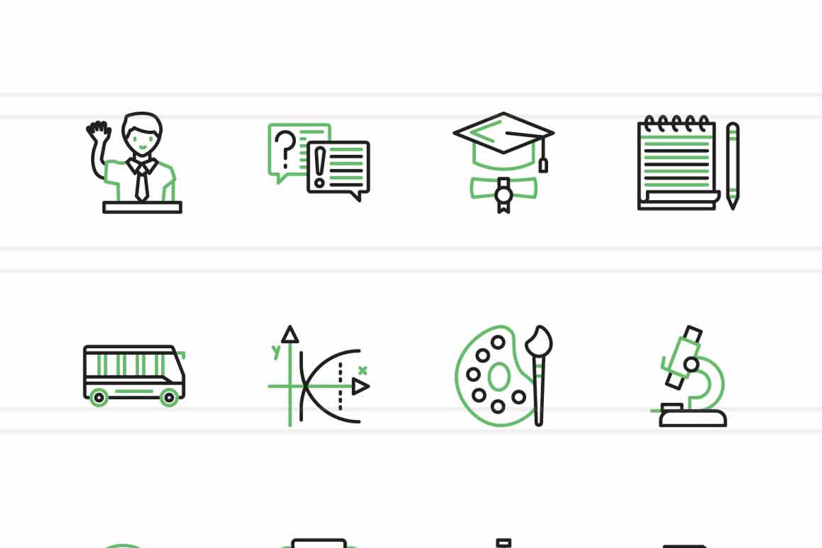 25 Teachers Day Green & Black Icons, an Icon by IconBunny (Photo 2 of 2)
