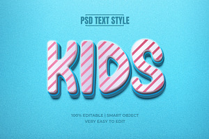 Kids 3D Text Effect PSD Mock