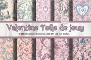 Valentine Toile Seamless pattern, a Pattern Graphic by STUDIO CHOTI (Thumbnail 1 of 8)