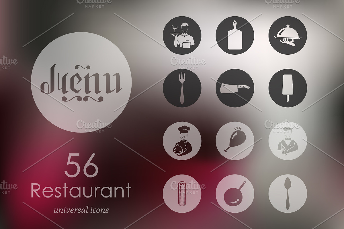 56 restaurant icons, an Icon by Palau