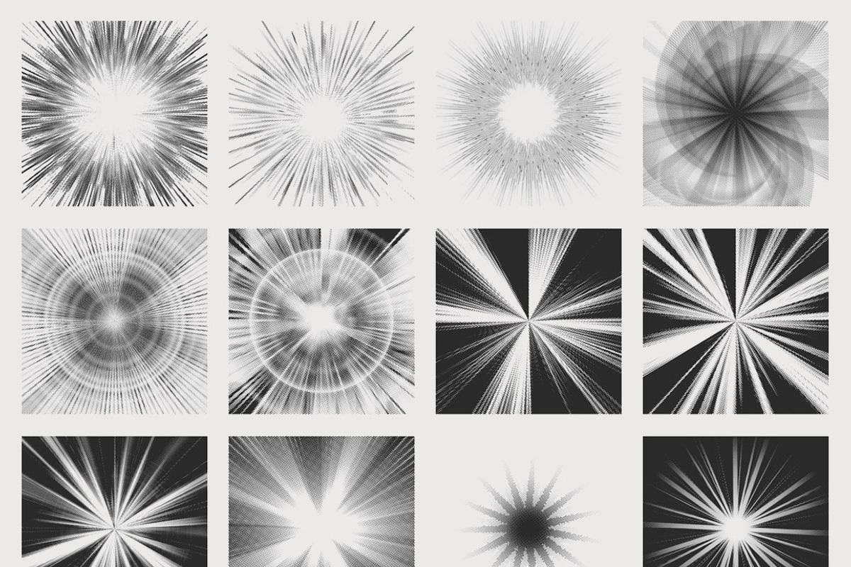 Halftone Burst Texture Pack, a Texture Graphic by StockMamba