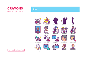 80 Spa Icons Crayons